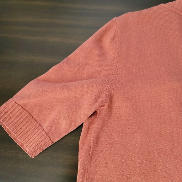 ISAAC MIZRAHI LIVE Open Front Cardigan Pink/Brown/Orange Boho SZ Small Pockets - Picture 13 of 16